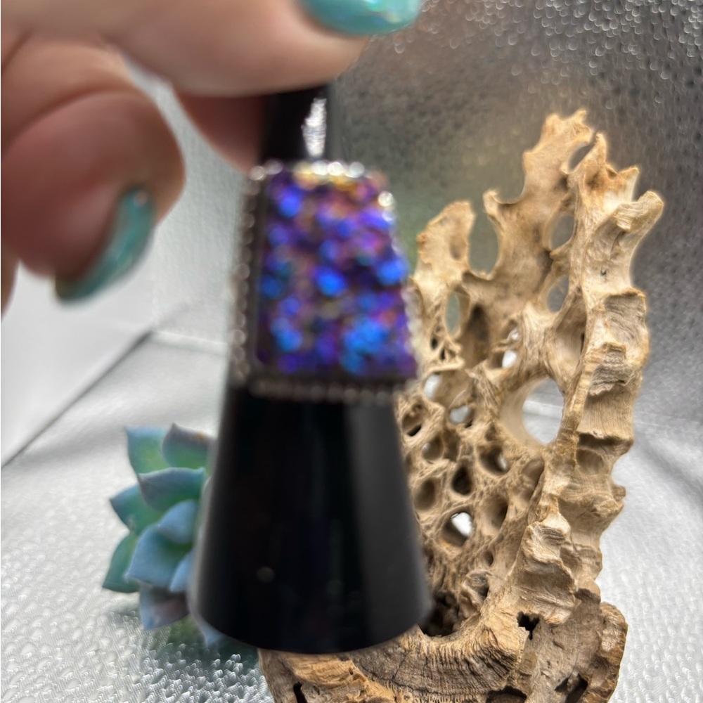 Size 5 titanium druzy ring Beautiful, purple, pink, and gold colors